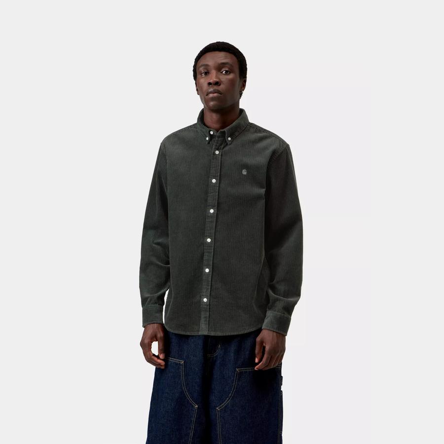 Carhartt WIP L/S Madison Cord Shirt - Raven