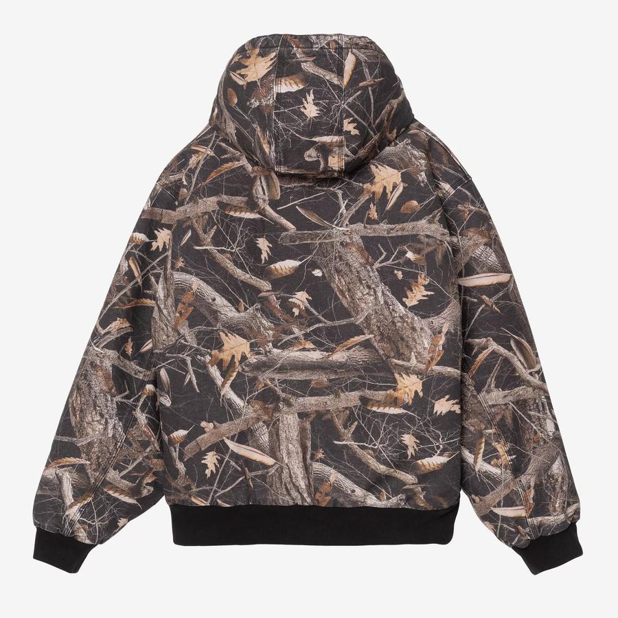 Carhartt WIP OG Active Jacket - Camo Feather Tree / Black (Heavy Stone Wash)