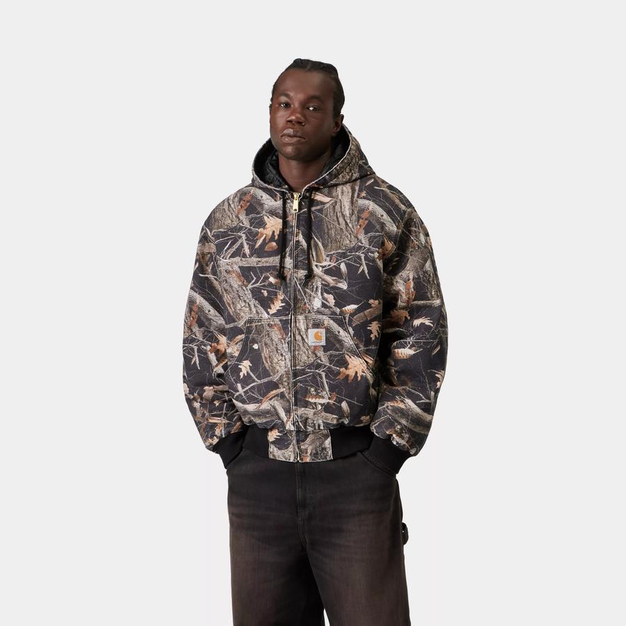 Carhartt WIP OG Active Jacket - Camo Feather Tree / Black (Heavy Stone Wash)