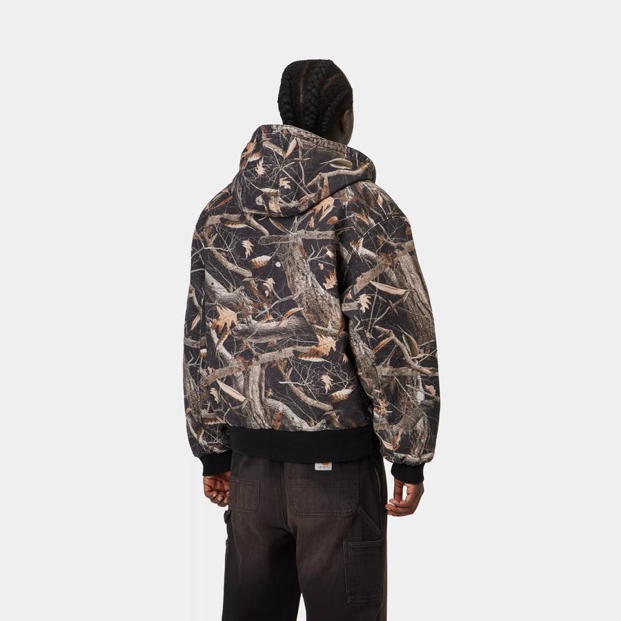 Carhartt WIP OG Active Jacket - Camo Feather Tree / Black (Heavy Stone Wash)