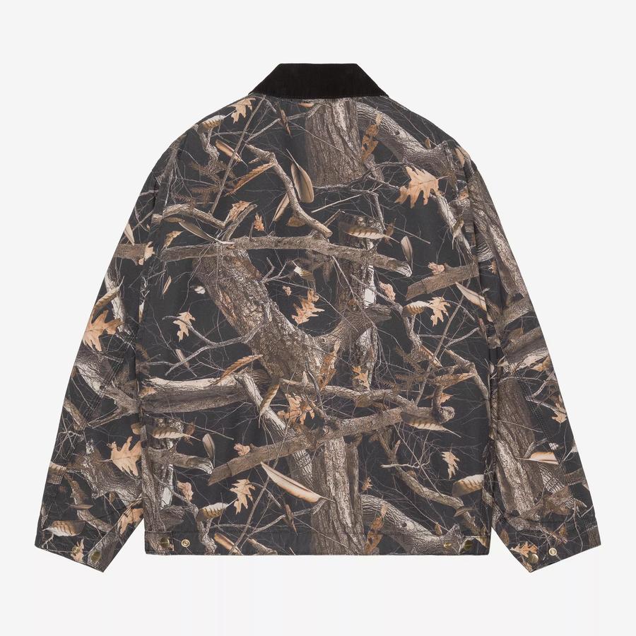 Carhartt WIP OG Detroit Jacket - Camo Feather Tree / Black (Heavy Stone Wash)