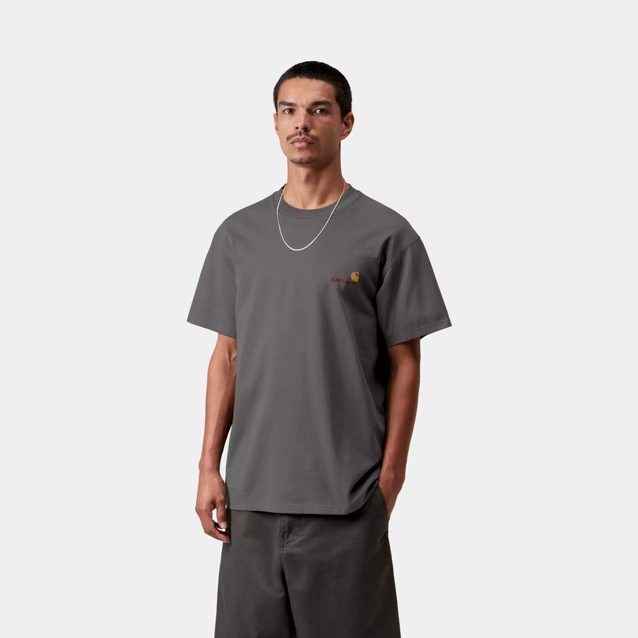 Carhartt WIP S/S American Script T-Shirt - Graphite