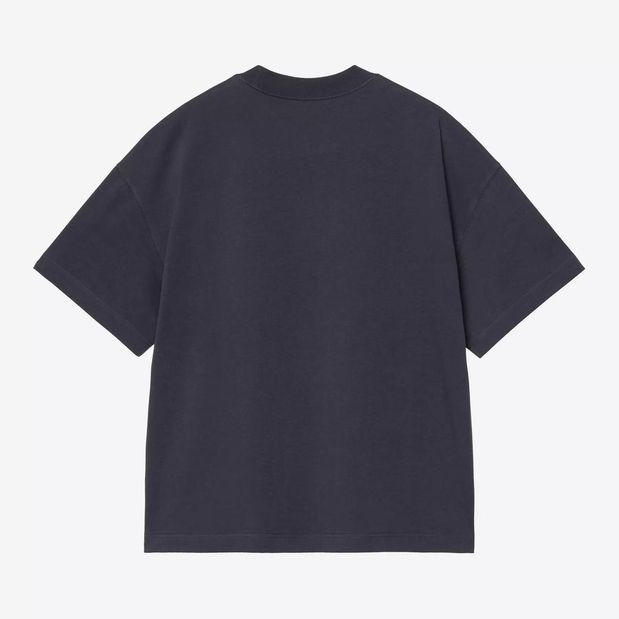 Carhartt WIP S/S Signature Script T-Shirt - Dark Navy / WIP Dusty H