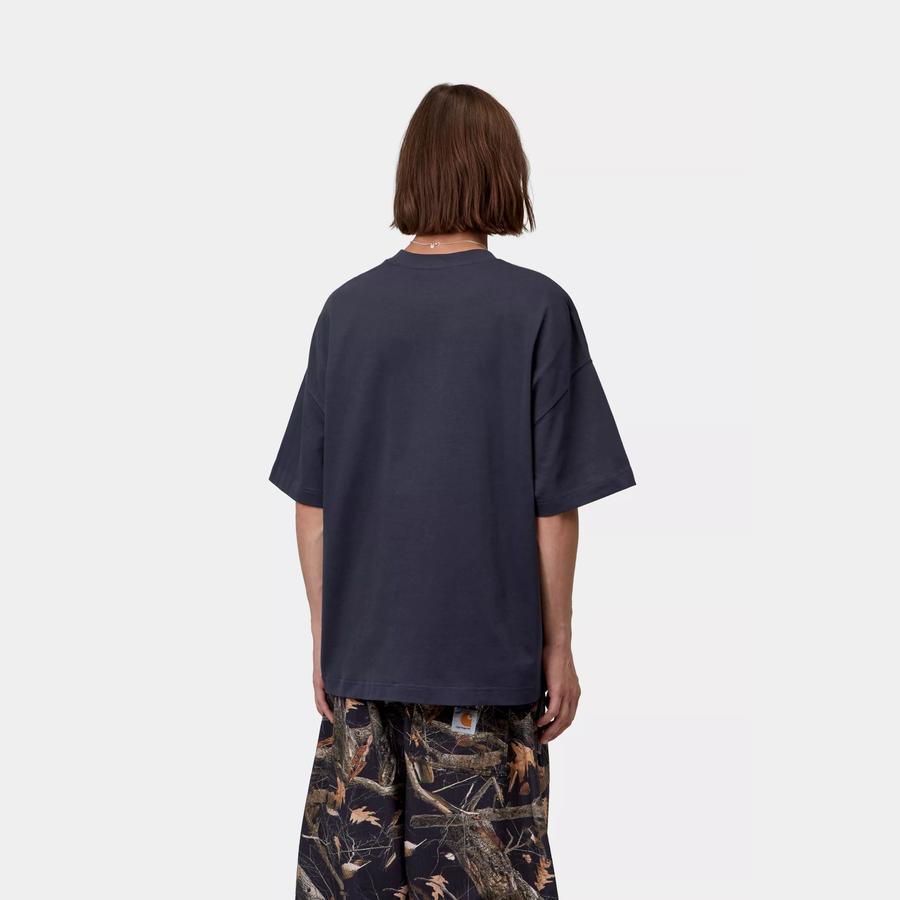 Carhartt WIP S/S Signature Script T-Shirt - Dark Navy / WIP Dusty H