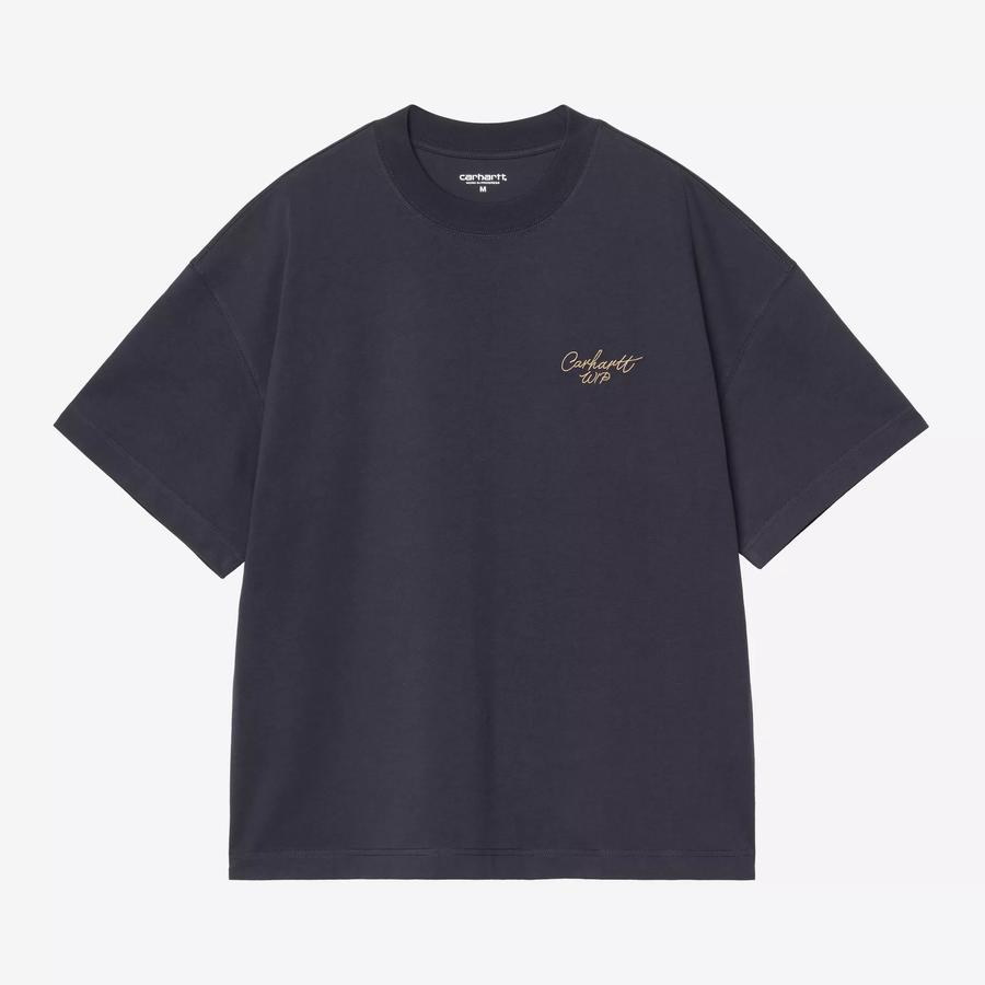 Carhartt WIP S/S Signature Script T-Shirt - Dark N...