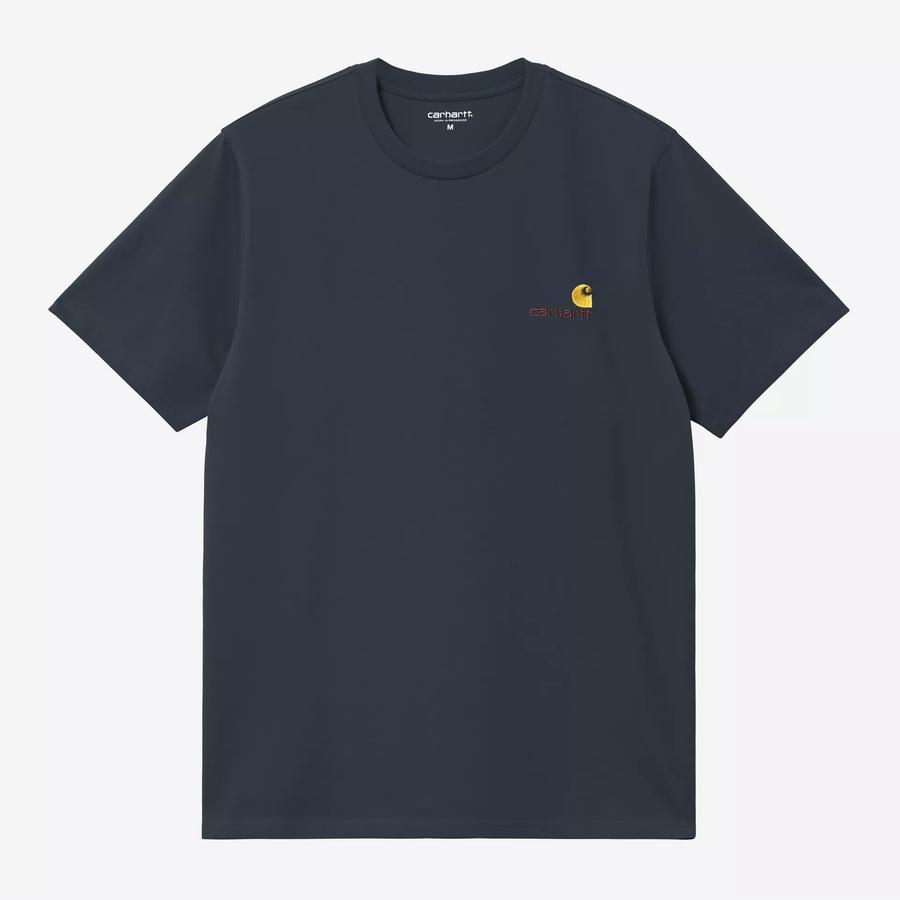 Carhartt WIP S/S American Script T-Shirt - Deep Ni...