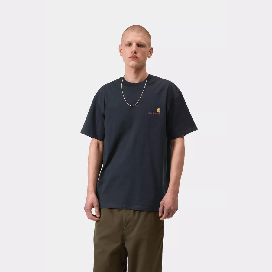Carhartt WIP S/S American Script T-Shirt - Deep Night