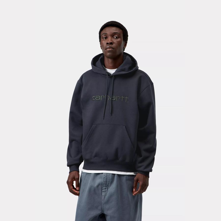 Carhartt WIP Hooded Carhartt Sweatshirt - Dark Navy / Dark Scarab