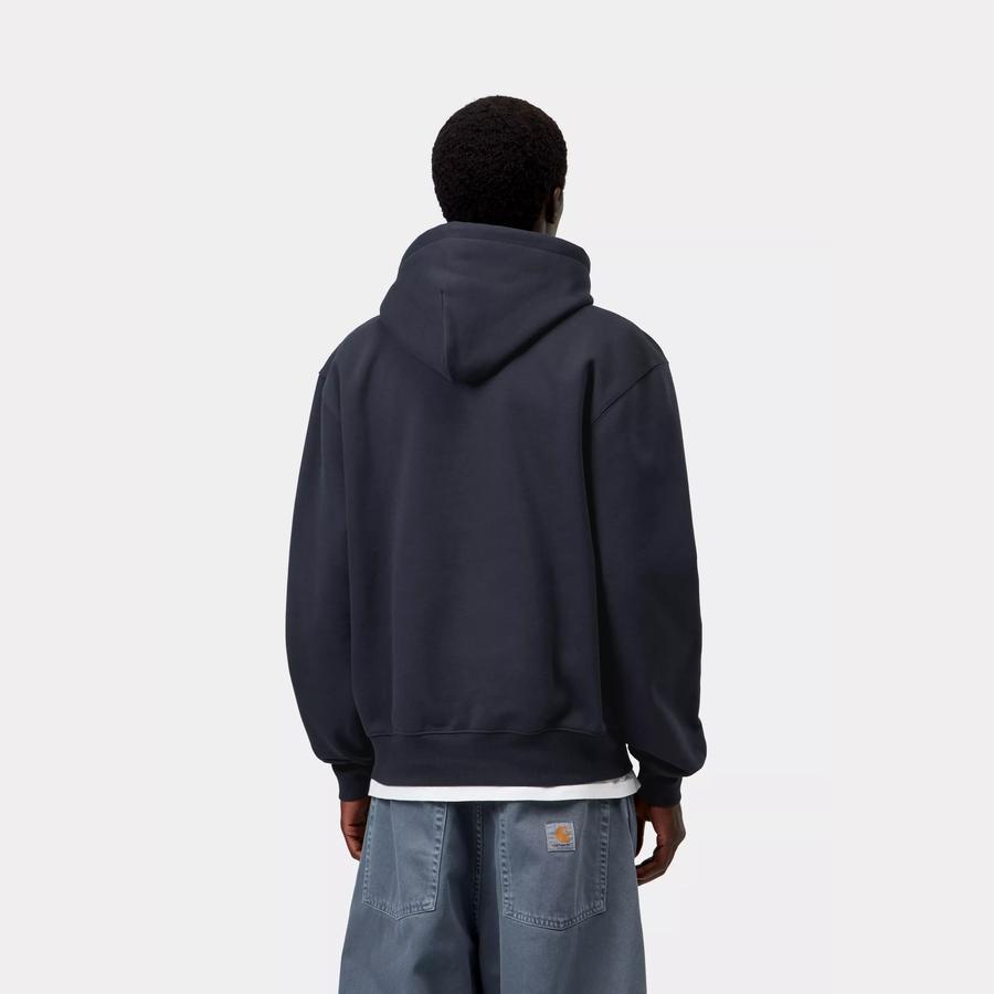 Carhartt WIP Hooded Carhartt Sweatshirt - Dark Navy / Dark Scarab