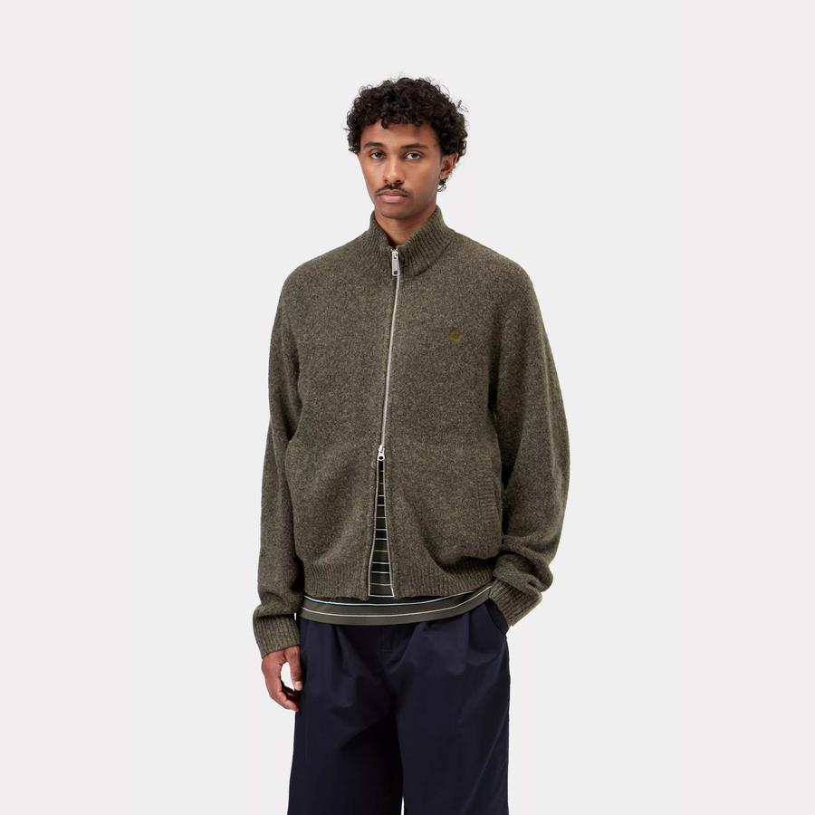 Carhartt WIP Curtis Sweater Jacket - Tangled Shungite