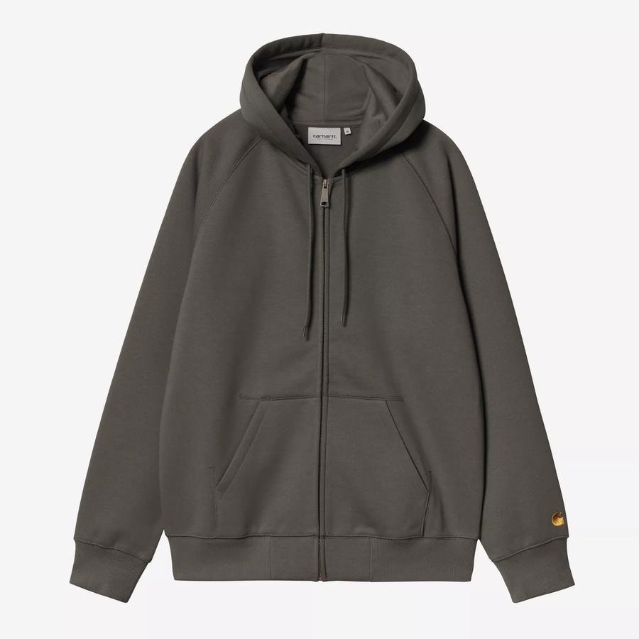 Carhartt WIP Hooded Chase Jacket - Shungite / Gold