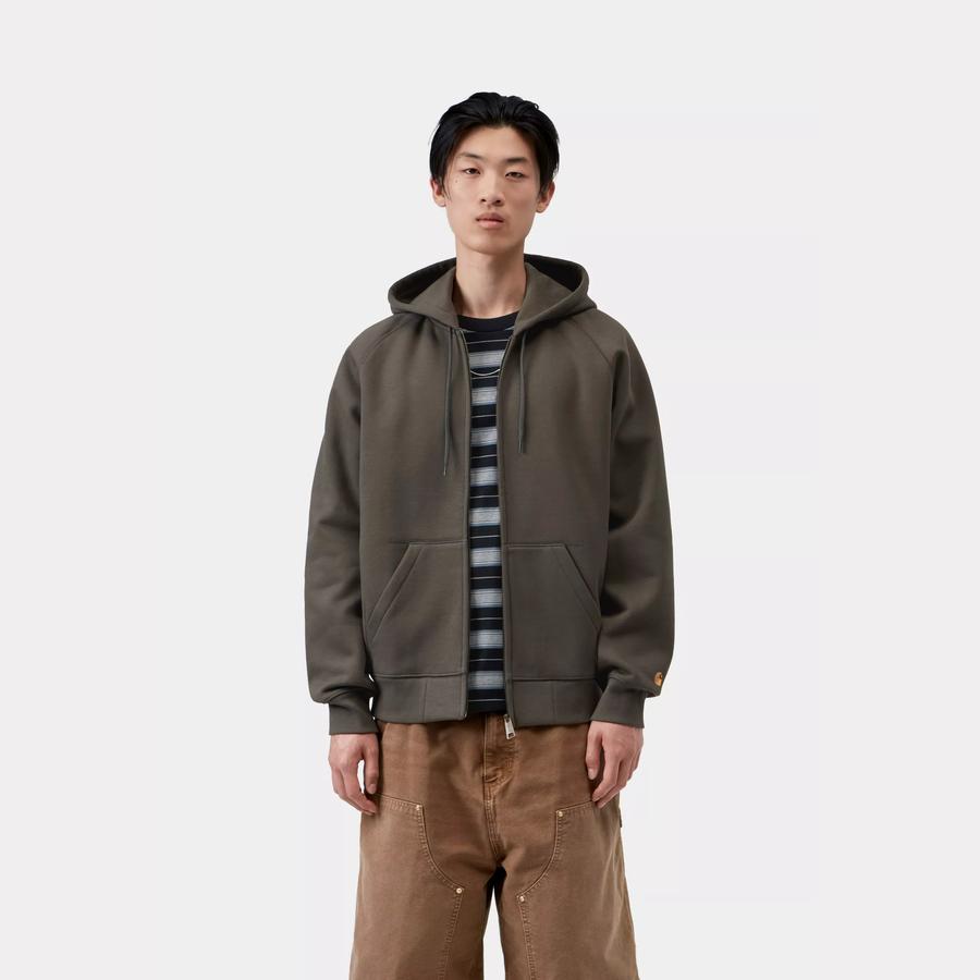 Carhartt WIP Hooded Chase Jacket - Shungite / Gold