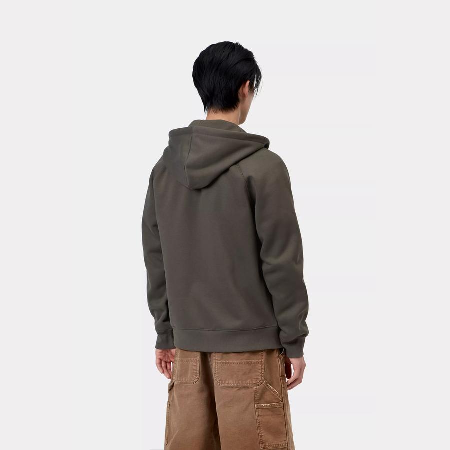 Carhartt WIP Hooded Chase Jacket - Shungite / Gold