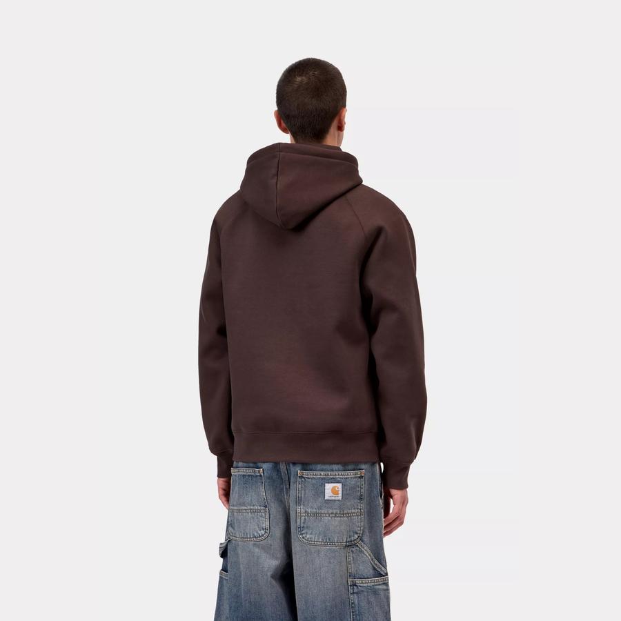 Carhartt WIP Hooded Chase Sweatshirt - Palisander / Gold
