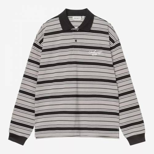 Carhartt WIP L/S Levitt Stripe Rugby Shirt - Shady Grey