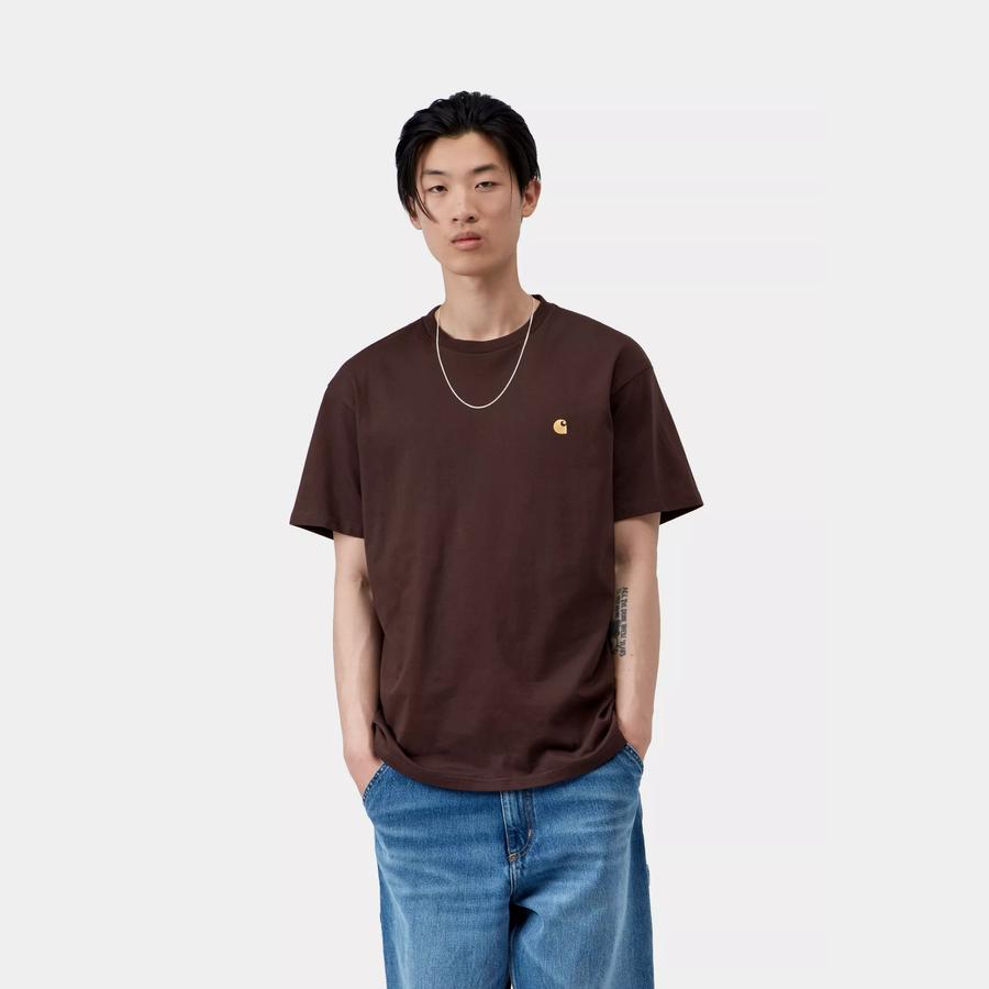 Carhartt WIP S/S Chase T-Shirt - Palisander / Gold