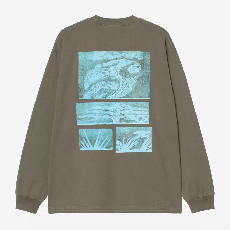 Carhartt WIP L/S Emerge T-Shirt - Leaf (Stone Washed)