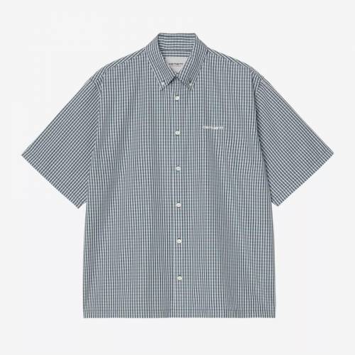 Carhartt WIP S/S Groff Check Shirt - Blue River