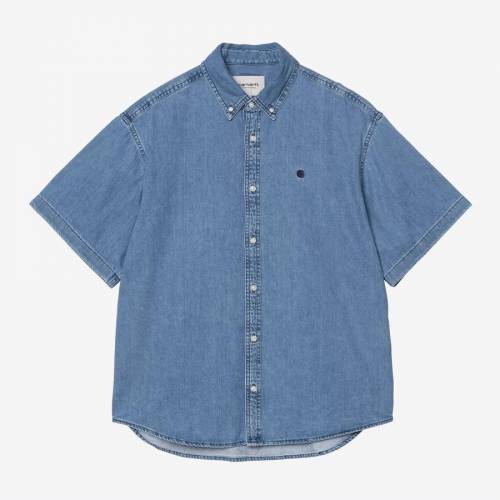 Carhartt WIP S/S Lucas Shirt - Blue (Stone Washed)