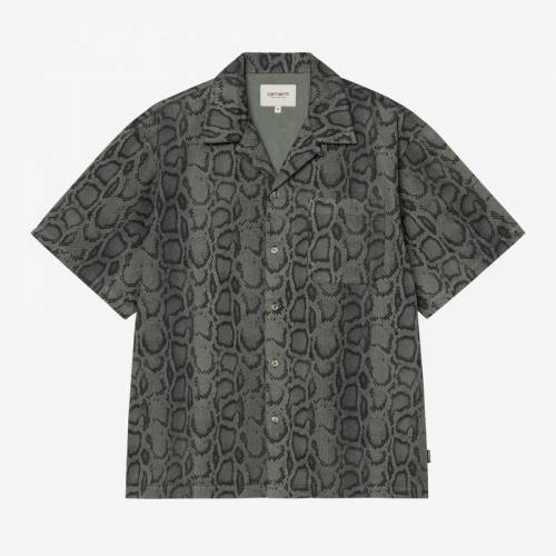 Carhartt WIP S/S Snake Camo Shirt - Leaf (Garment Dyed)