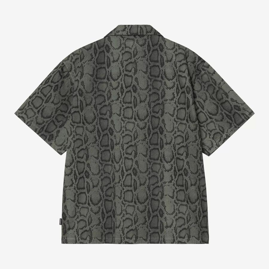 Carhartt WIP S/S Snake Camo Shirt - Leaf (Garment Dyed)