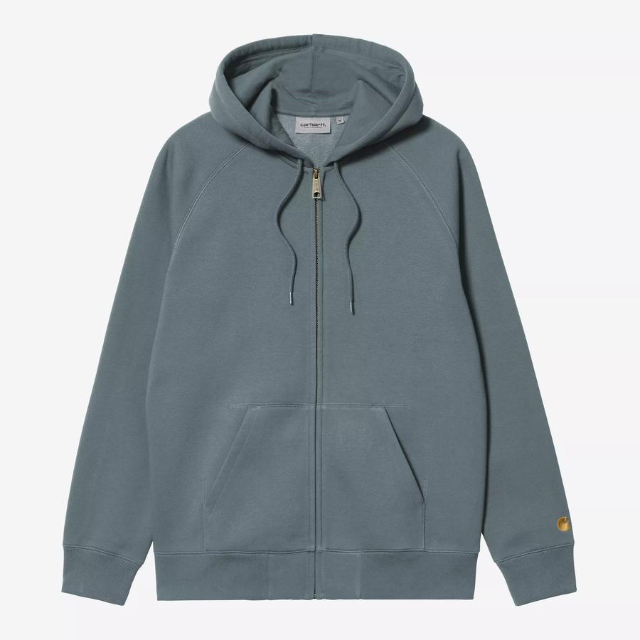 Carhartt WIP Hooded Chase Jacket - Cozy Blue / Gol...