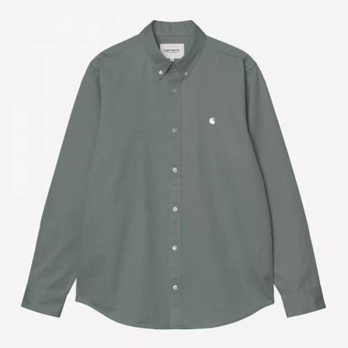 Carhartt WIP L/S Madison Shirt - Velvet Green / White