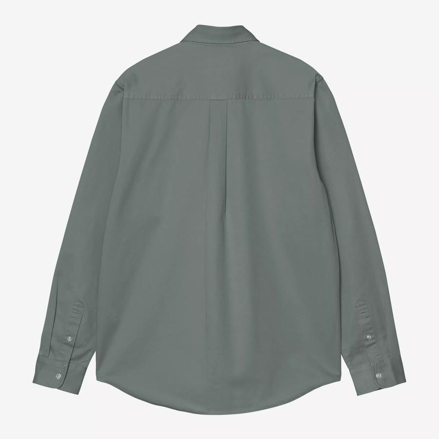 Carhartt WIP L/S Madison Shirt - Velvet Green / White