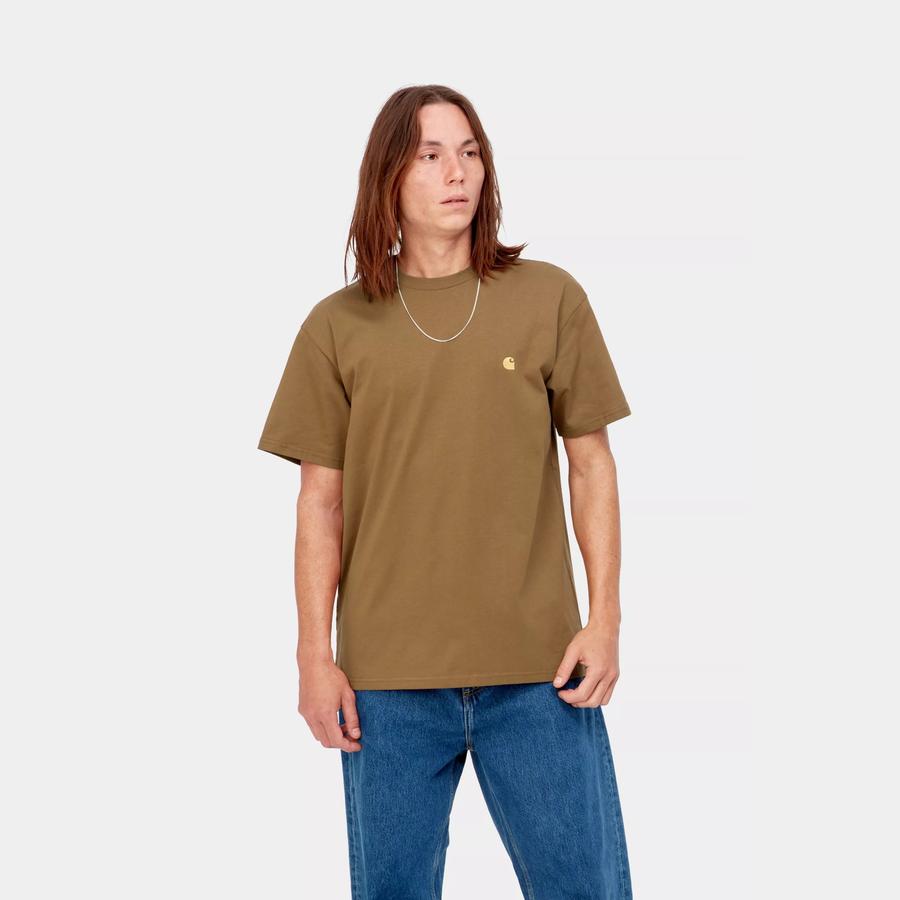 Carhartt WIP S/S Chase T-Shirt - Hamilton Brown / Gold