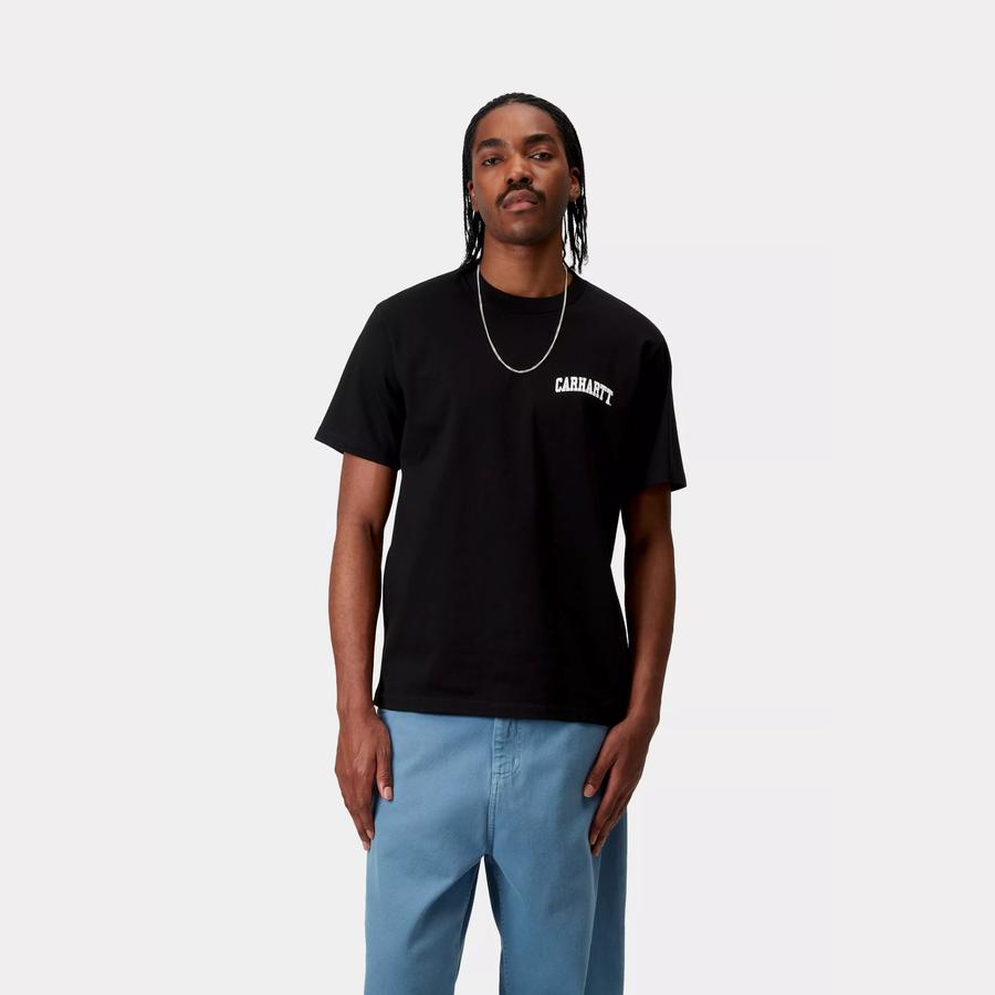 Carhartt WIP S/S University Script T-Shirt - Black / White