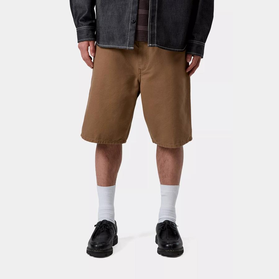 Carhartt WIP Single Knee Short - Hamilton Brown (Rinsed)