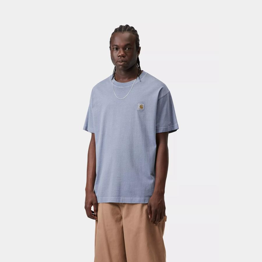 Carhartt WIP S/S Nelson T-Shirt - Gentle Blue (Garment Dyed)