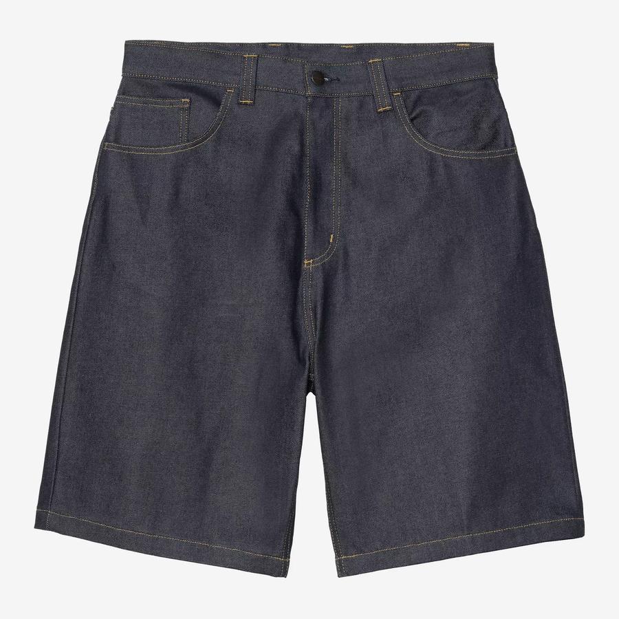 Carhartt WIP Brandon Short - Blue / Yellow Stitching (Rigid)