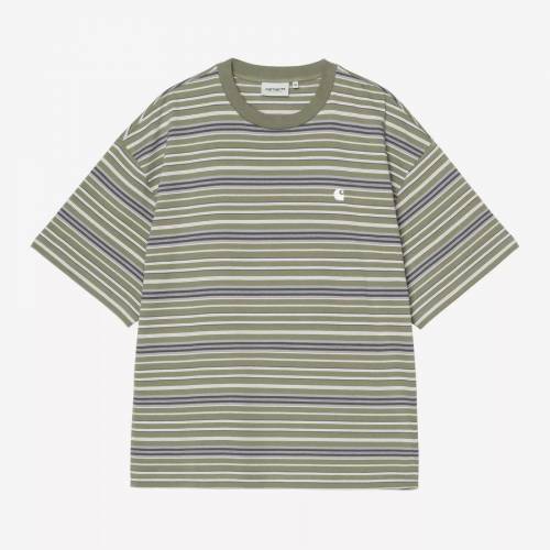 Carhartt WIP S/S Zane Stripe T-Shirt - Dollar Green
