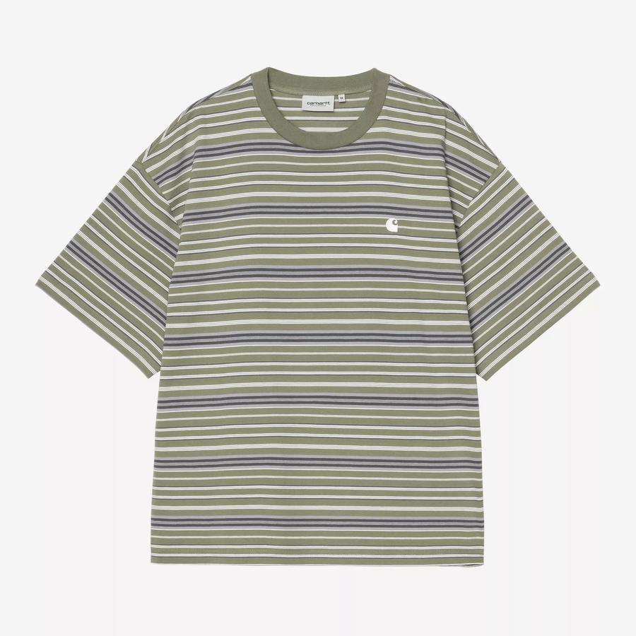 Carhartt WIP S/S Zane Stripe T-Shirt - Dollar Gree...