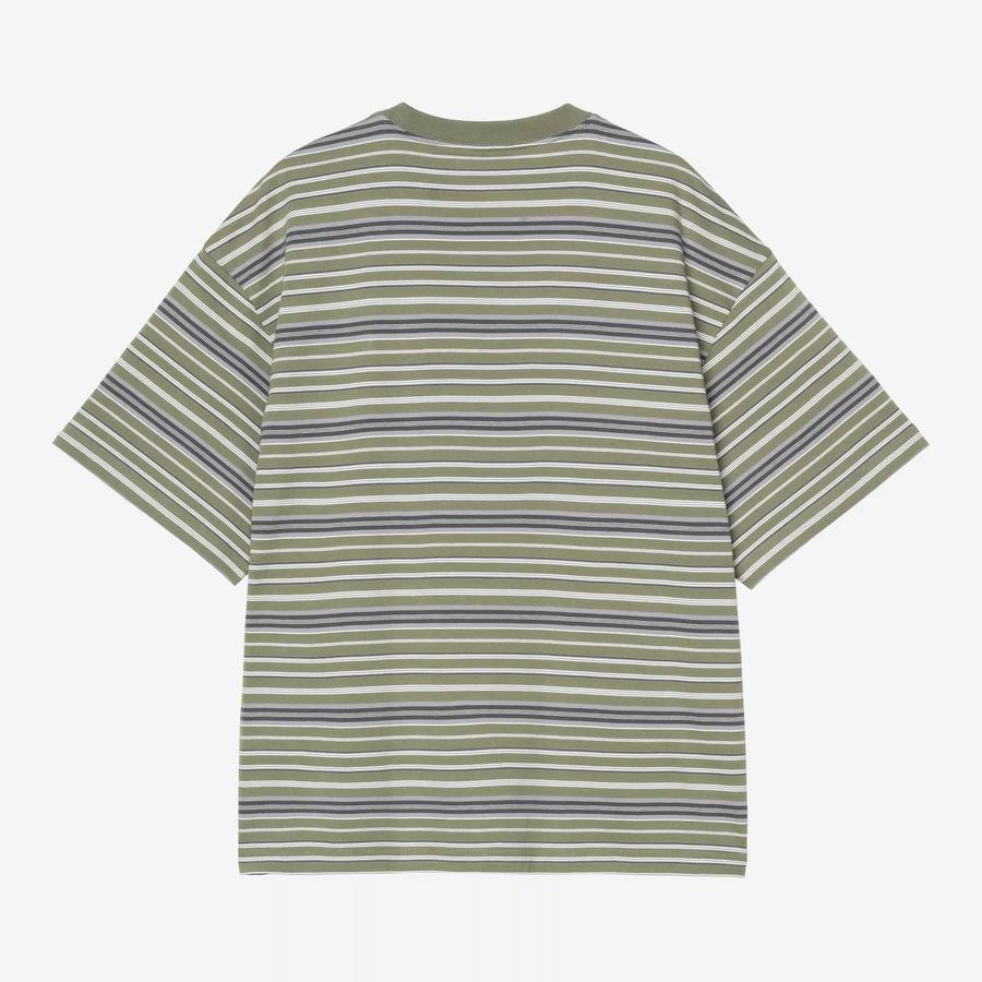 Carhartt WIP S/S Zane Stripe T-Shirt - Dollar Green