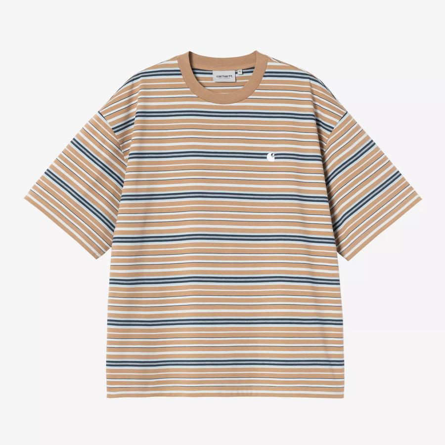 Carhartt WIP S/S Zane Stripe T-Shirt - Peanut