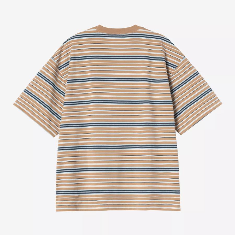 Carhartt WIP S/S Zane Stripe T-Shirt - Peanut