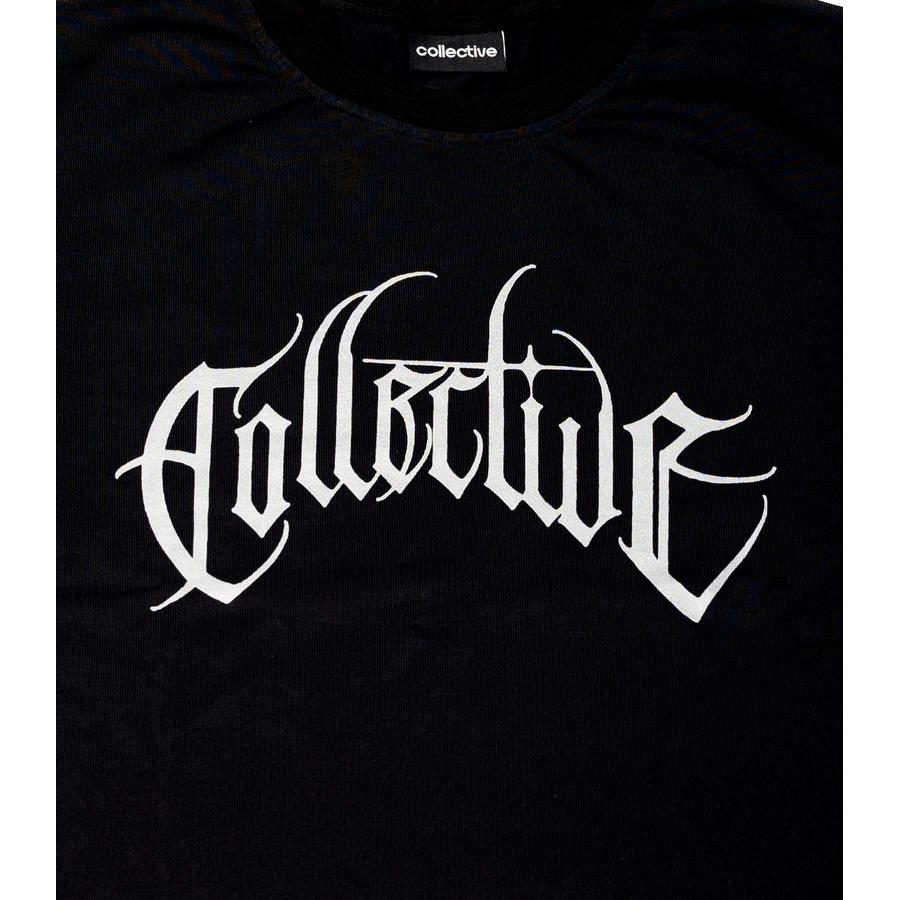 Collective Black Letter Gothic T-Shirt - Black / White