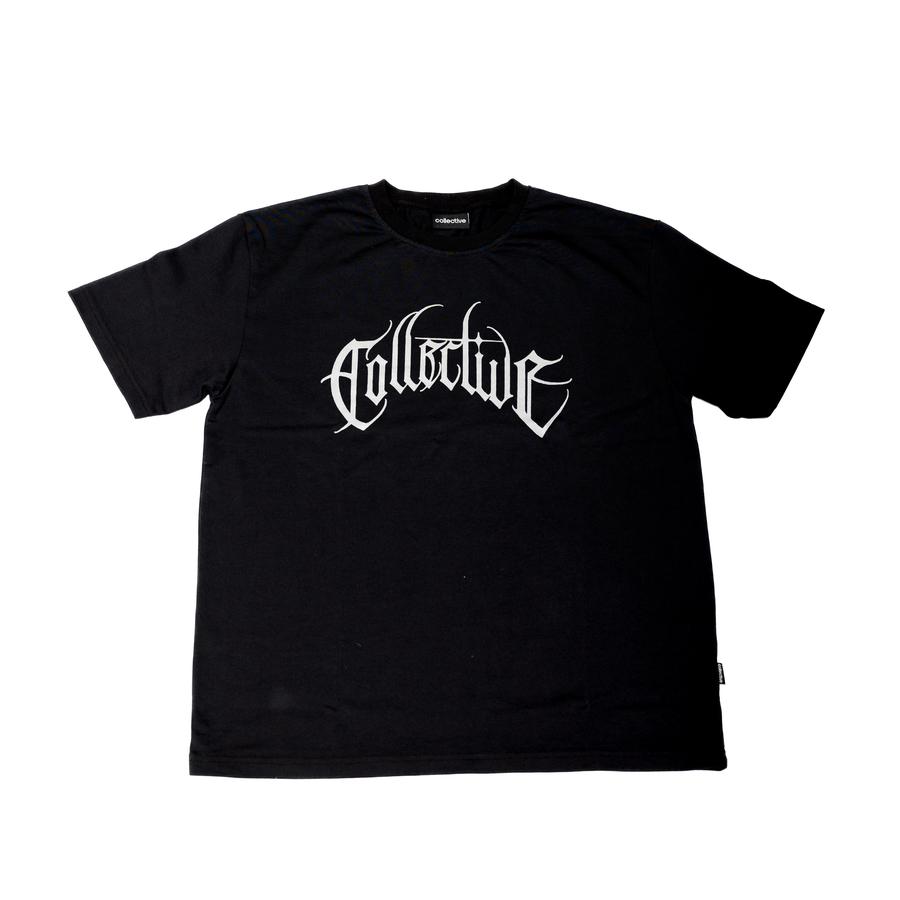 Collective Black Letter Gothic T-Shirt - Black / W...