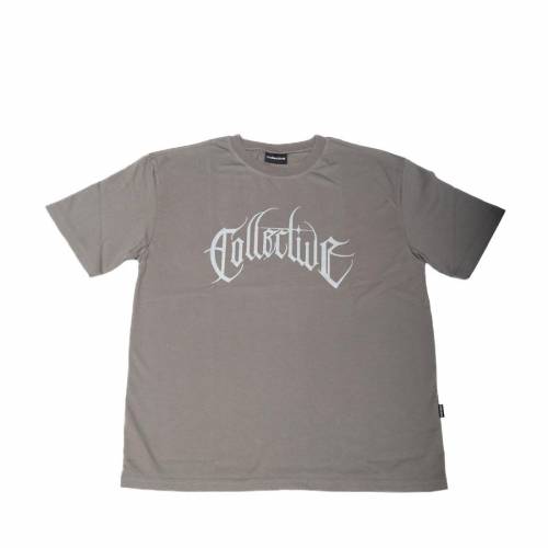 Collective Black Letter Gothic T-Shirt - Grey / Grey Metallic