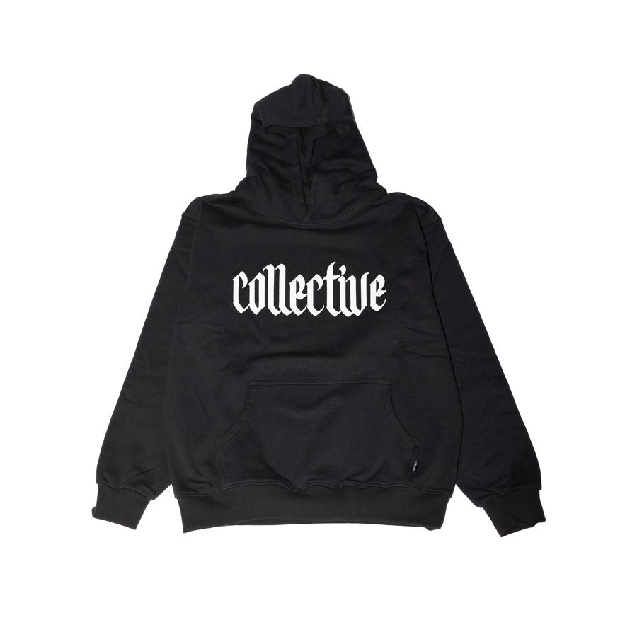 Collective Black Letter Hoodie - Black / White