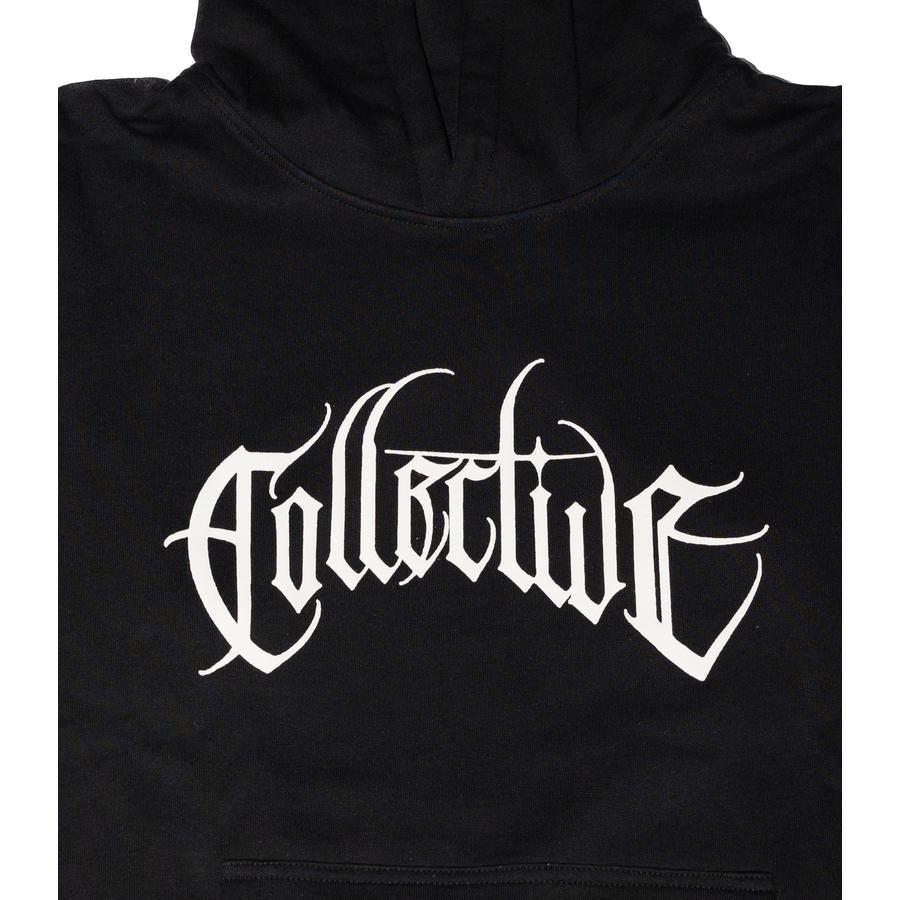 Collective Black Letter Gothic Hoodie - Black / White
