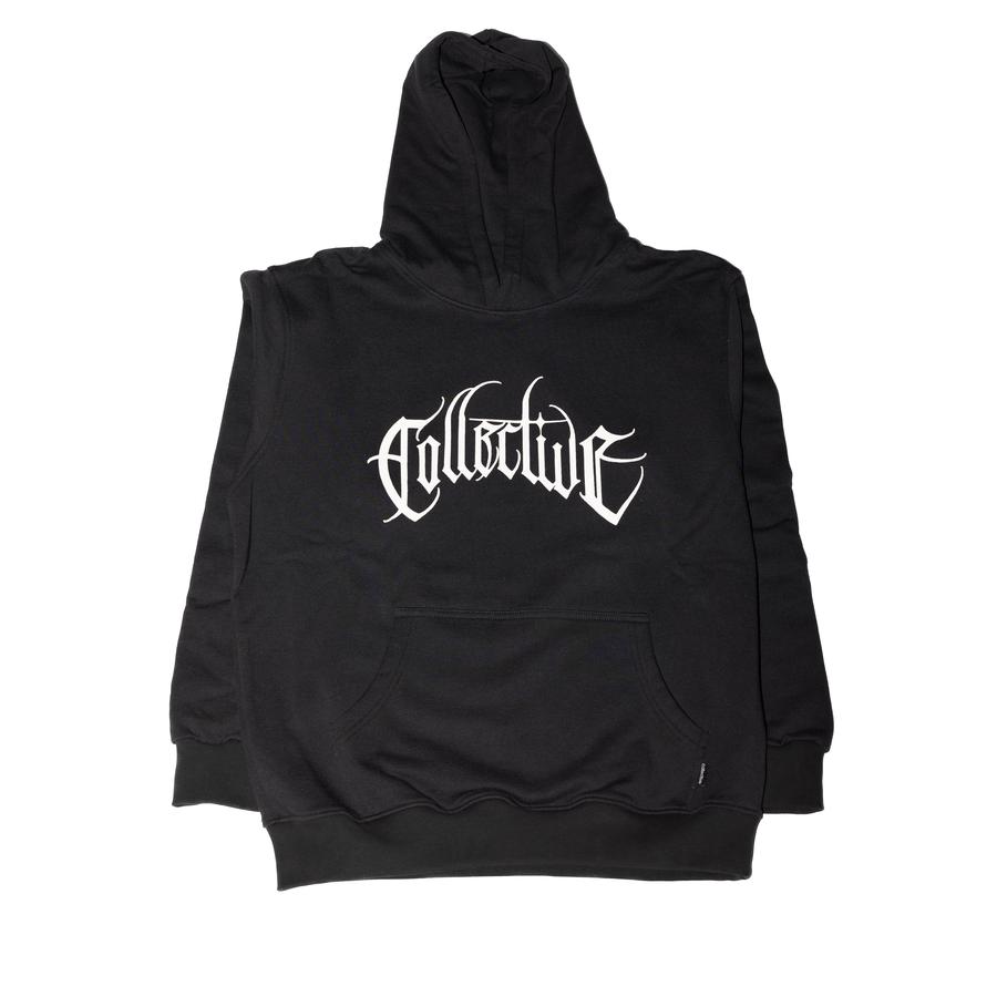 Collective Black Letter Gothic Hoodie - Black / Wh...
