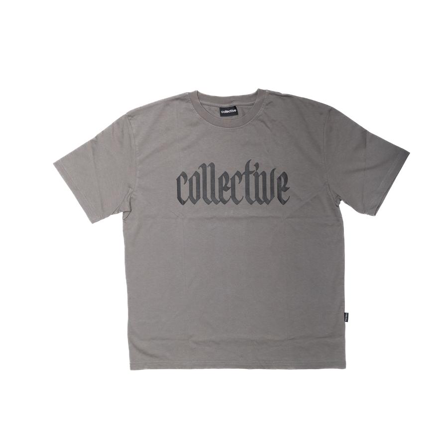 Collective Black Letter T-Shirt - Grey / Black