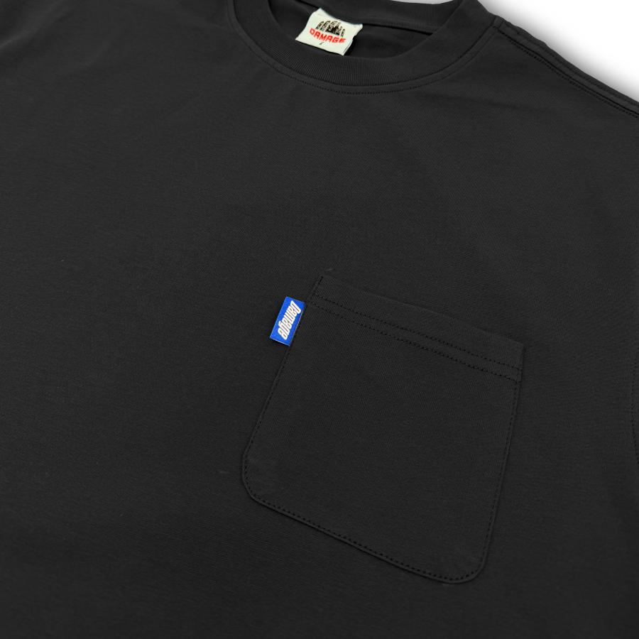 Damage Pocket T-Shirt - Black
