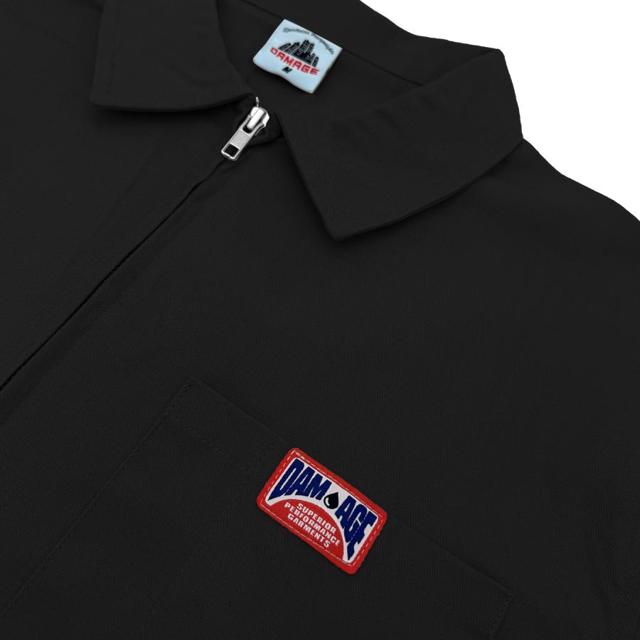 Damage Uniform Zipper Shirt - Black