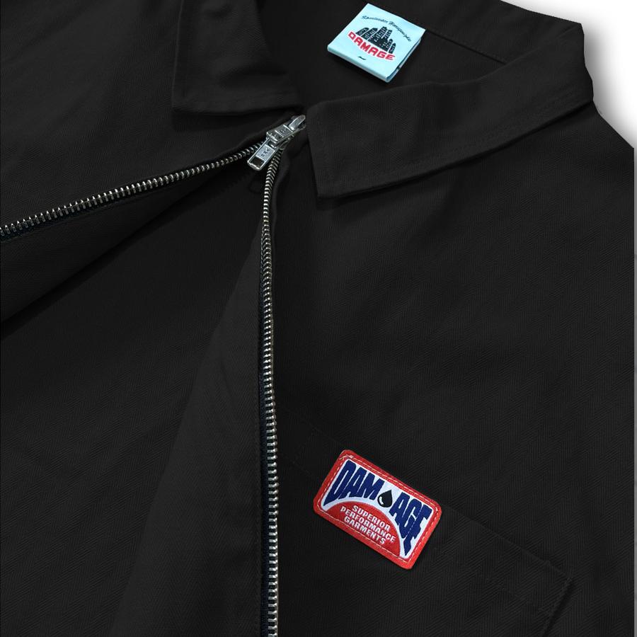 Damage Uniform Zipper Shirt - Black