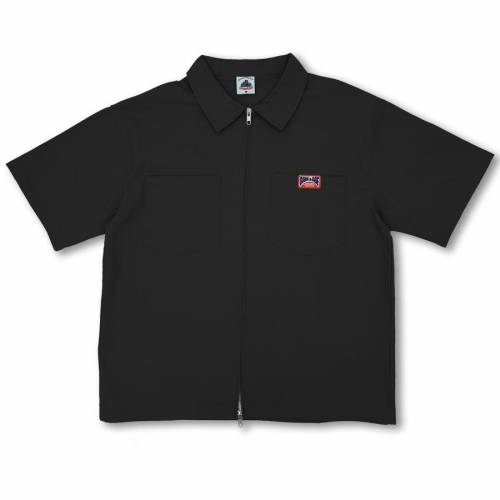 Damage Uniform Zipper Shirt - Black