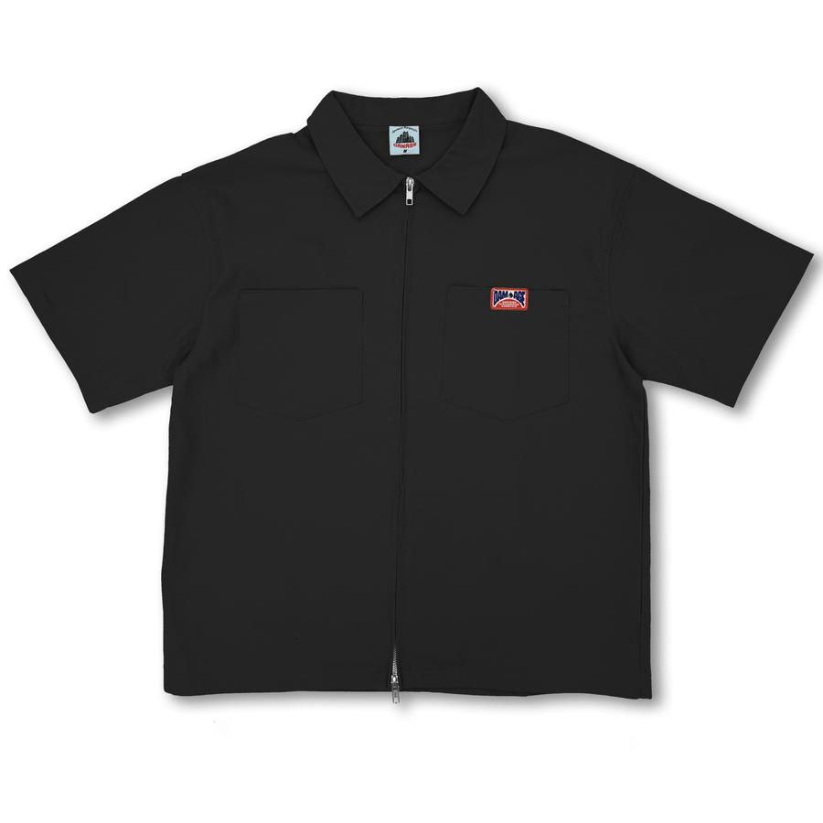 Damage Uniform Zipper Shirt - Black